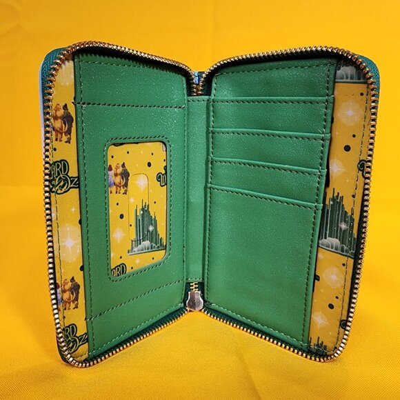 Loungefly Wizard of Oz Emerald City Zip Around Wallet GID NEW - Picture 10 of 13